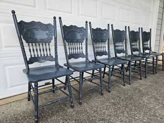 Set of 6 refinished dining chairs