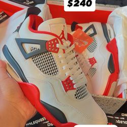New Nike Air Jordan Retro 4 FIRE RED Sz 10.5m/12w 