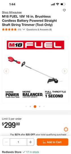Milwaukee M18 FUEL 18V 16 in. Brushless Cordless String Trimmer