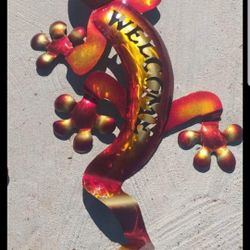 Metal Art Lizards Welcome Sign ART