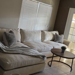 LIVING SPACES CREAM SECTIONAL, DELIVERY INCLUDED  