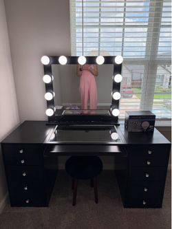 Vanity with stool