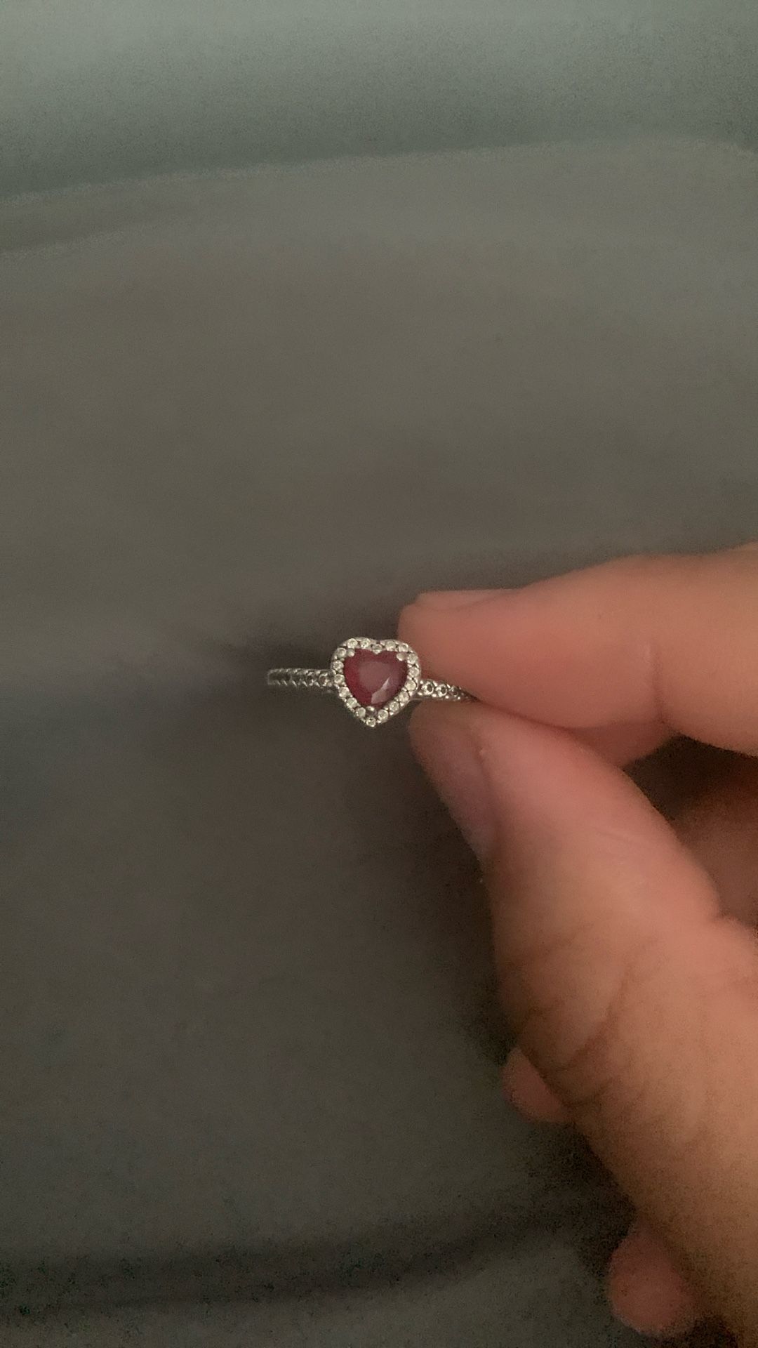 Silver Heart Pandora Ring