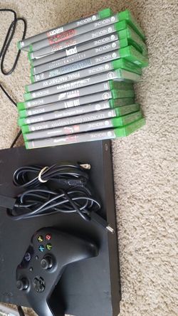 Xbox one x with games