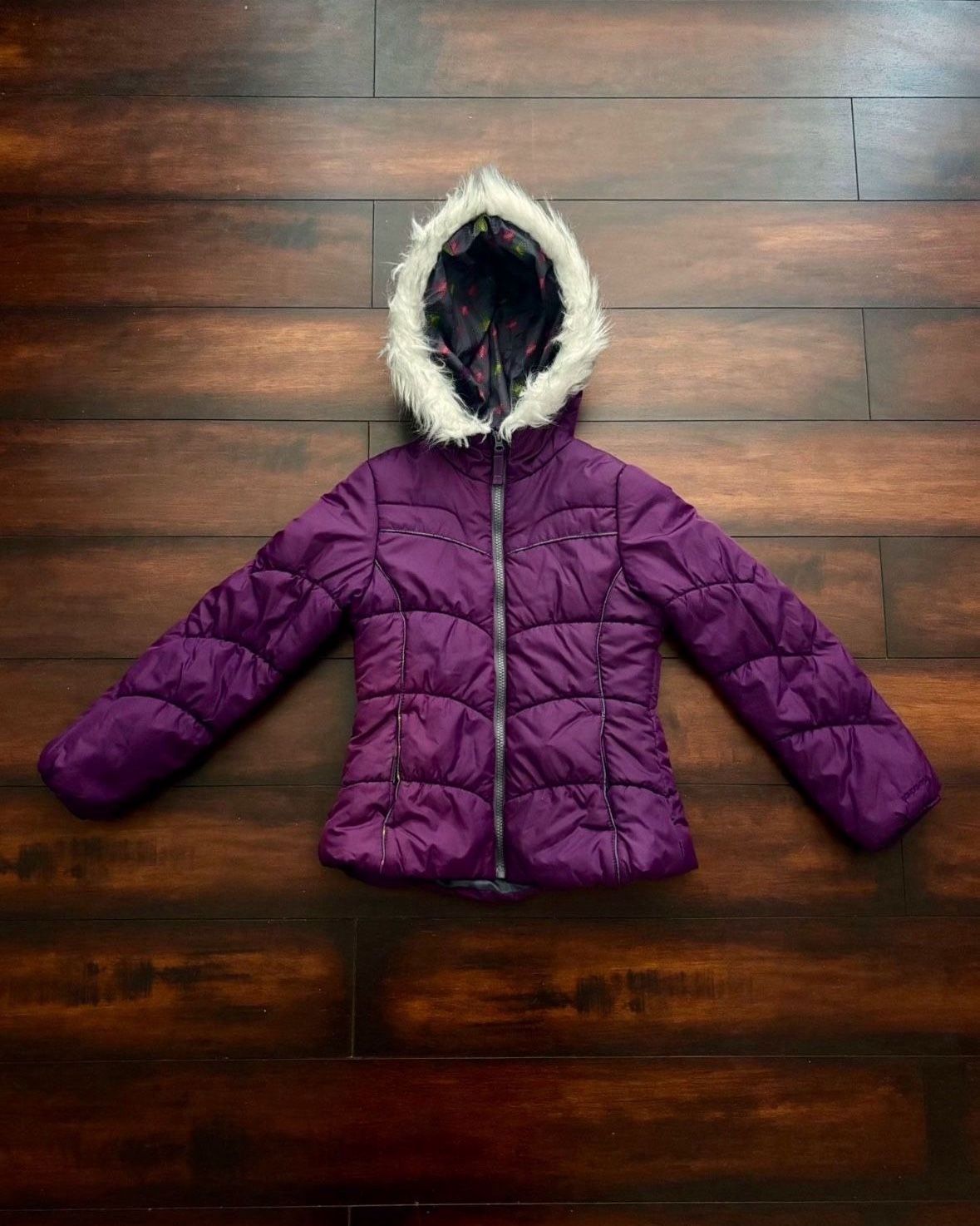 Little Girls Clothes Toddler London Fog Snow And Rain Winter Puffer Hooded Jacket Size 7/8