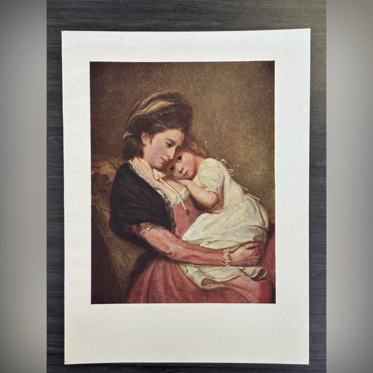 LADY WITH A CHILD English George Romney Fine Art Print 1900’s Vintage Original Antique London England Printed Collectible ARTIST PAINTER