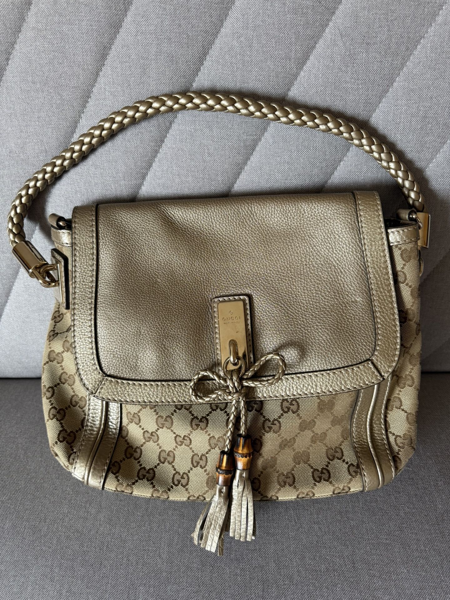 Auth GUCCI 2-Way Bamboo Shoulder Bag Handbag – Rare Vintage Style