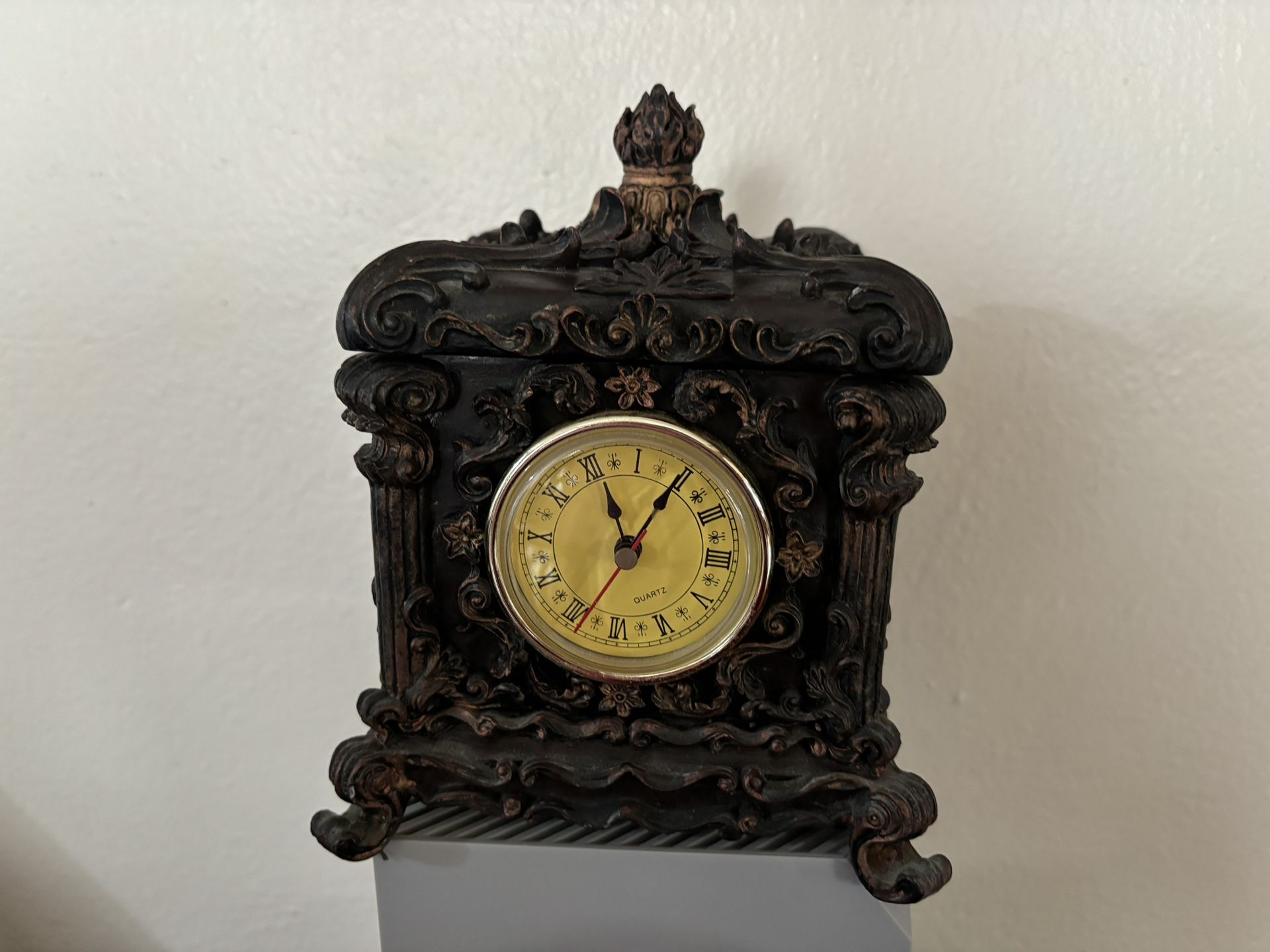 Antique Clock With Storage 