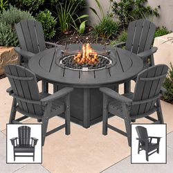 Fire Pit Dining Table Set for 4