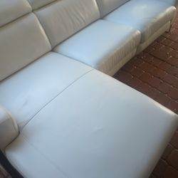 POWER RECLINER SECTIONAL GENUINE LEATHER WHITE ..✅💥 DELIVERY SERVICE AVAILABLE 🚚💥💥✅