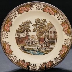 Vintage Royal China Fair Oaks Peach Floral 11 3/8” Round Serving Platter