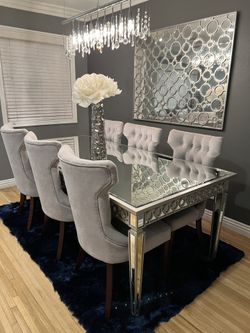 Z Gallerie Sophie Mirrored Dining Table And Chairs