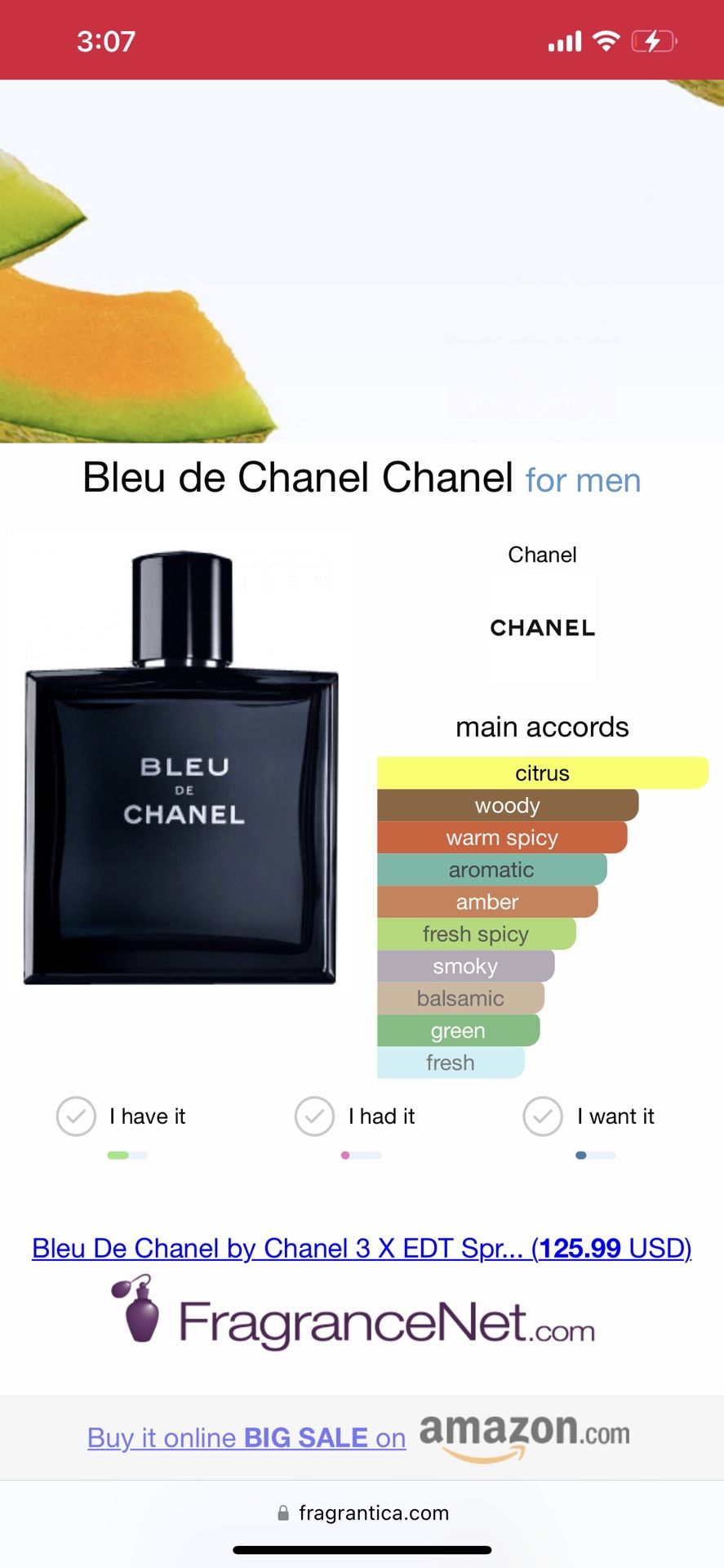 blue the chanel men