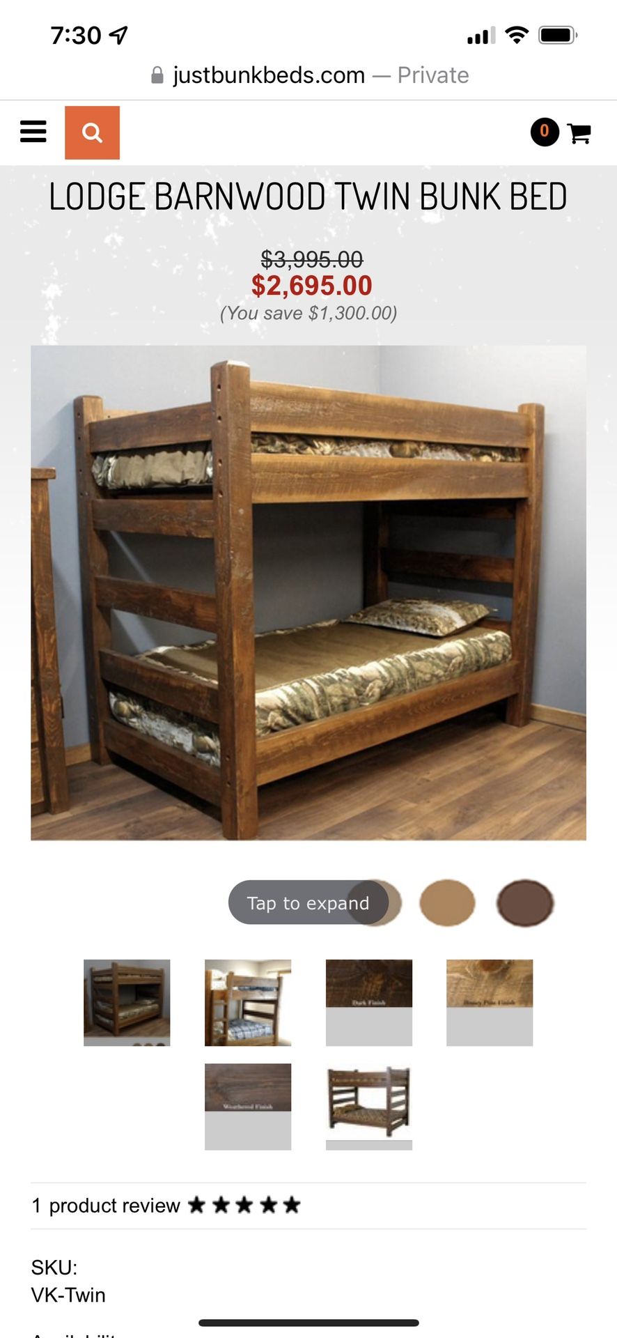 Rustic Twin Over Twin Bunk Beds