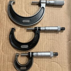 Starrett 0-3” Micrometer Set 0-1” 1-2” 2-3” USA Machinist Tools 