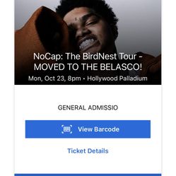 [1] NoCap BirdNest Tour Los Angeles Show Ticket 10/23 