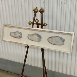 Contemporary natural agate geode slice framed shadow box