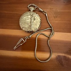 Vintage Pocket Watch with Eagle Design