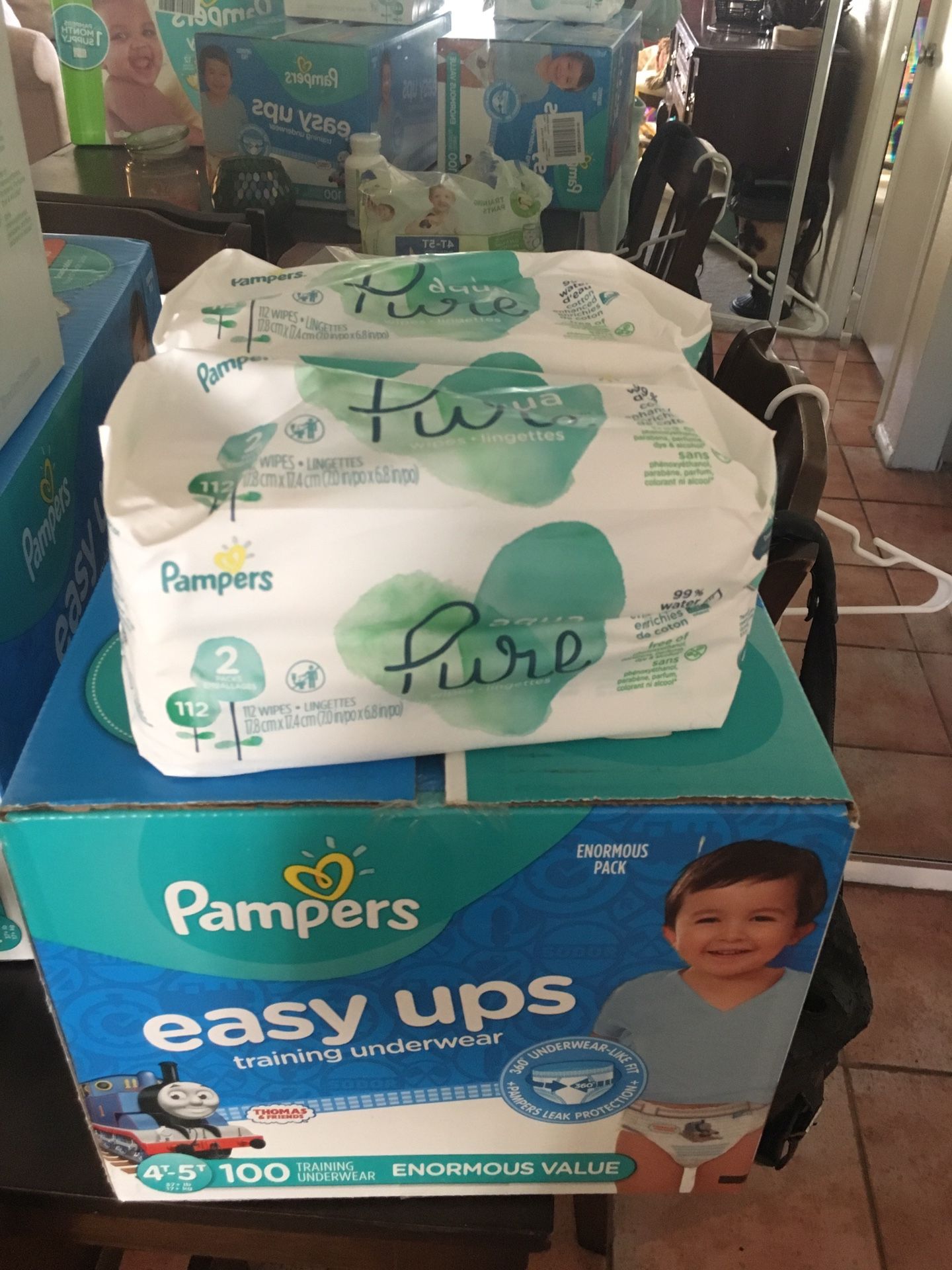 Pampers Pull ups and wipes size 4t/5t