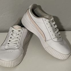 PUMA Carina Court Leather White / Pink Women’s Size 7 Sneakers Shoes 370325-10