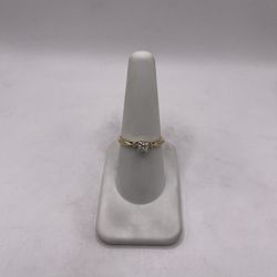 14kt Dual-Tone Gold Diamond Engagement Style Ring 