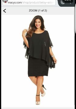 Macy's designer plusses size cocktail formal dress mother of the bride