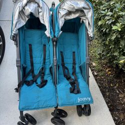 Joovy Double Stroller Blue