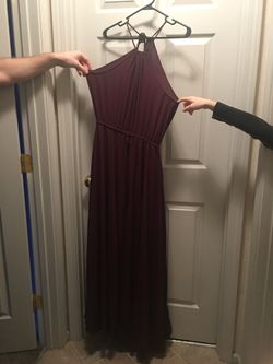 Long dark purple dress L adjustable