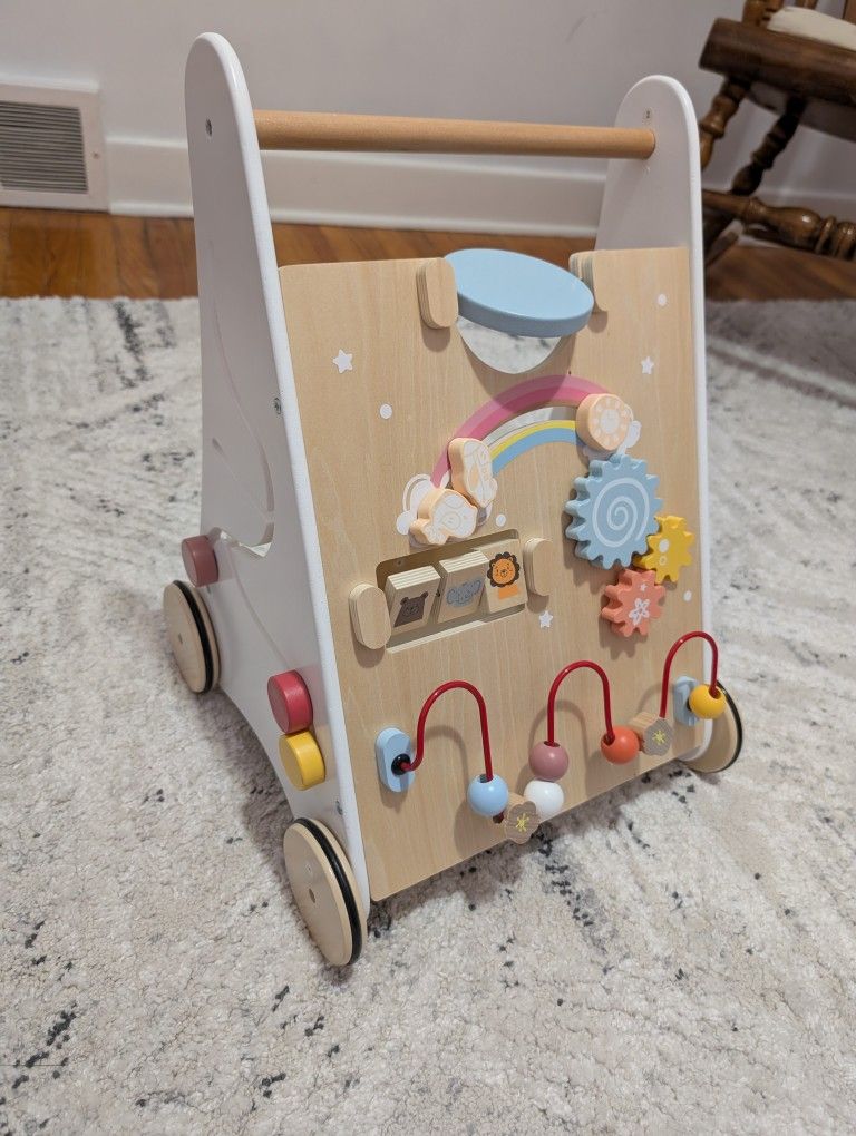 Wooden Infant Walker And Montessori Activity Center