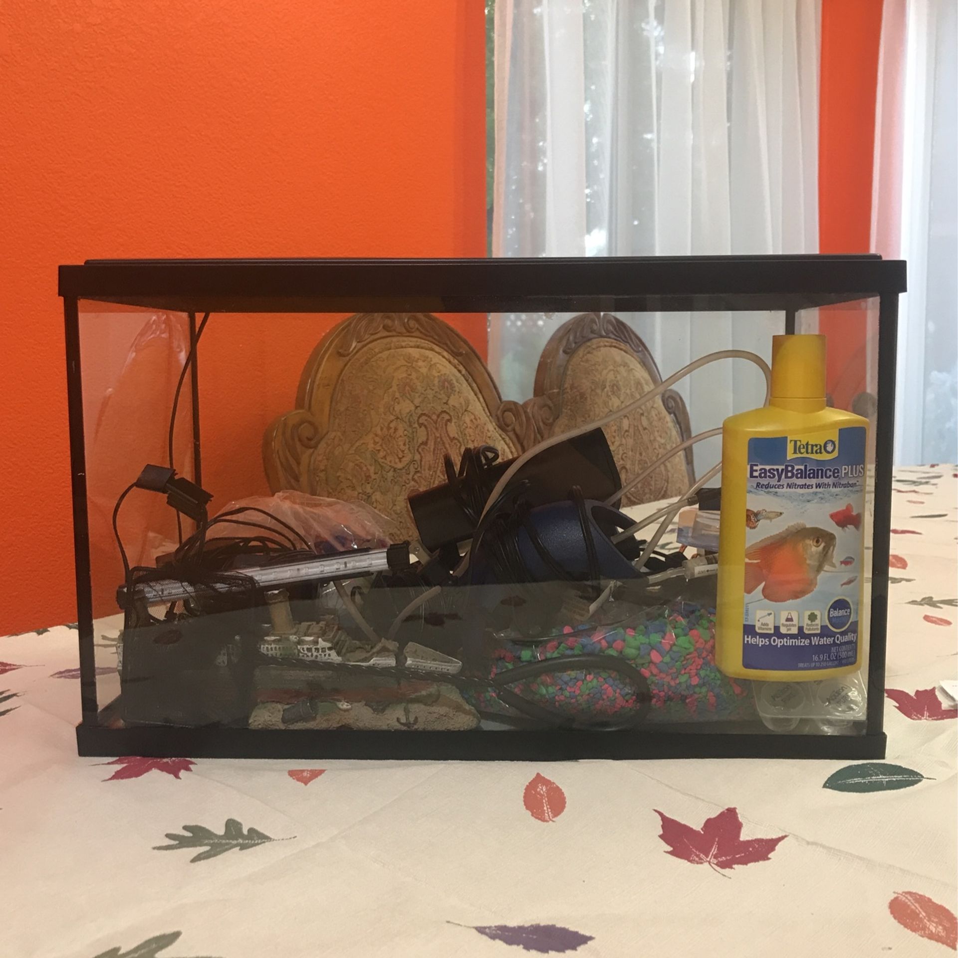 10 Gallon Top Fin Fish Tank With Maintenance Supplies And Decorations 
