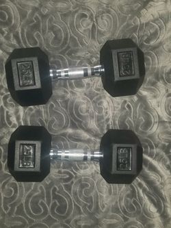 PREMIUM HEX DUMBBELL SET 25LBS