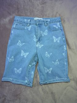 Blue denim  butterfly Bella Blue shorts size: medium 