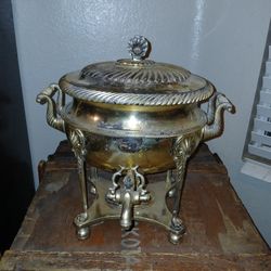 Antique English Regency Brass Hot Water Dispenser 