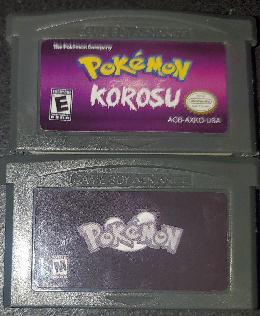 Pokemon Korosu And Creepy Black Custom ROM GBA Gameboy Advance Cartidge Game