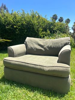 Large green love seat