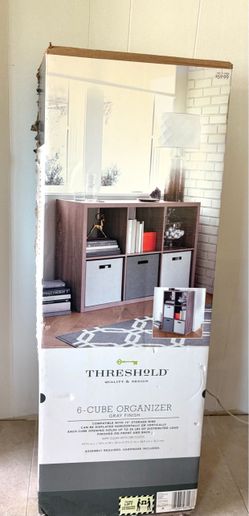 6 cube storage organizer gray