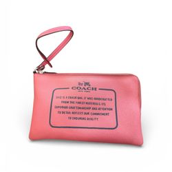 Coach Large Pink Wristlet