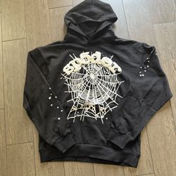 SP5der Hoodie Black & White XL - Streetwear | Spider Web Design