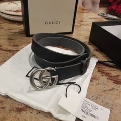 Gucci Silver GG 1.25" Belt