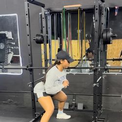 Power Cage, Multi-Functional Power Rack with J-Hooks, Dip Handles, Landmine Attachment 