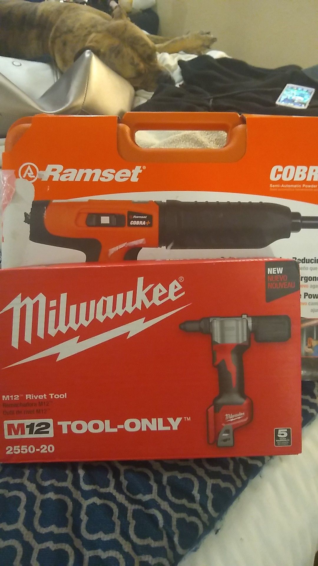 MILWAUKEE RIVET M 12 & RAMSET COBRA NAIL GUN