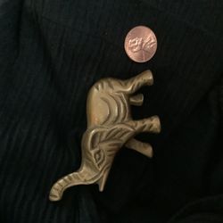 Vintage Heavy Brass Metal Elephant Statue Figurine Trunk Up Good Luck 