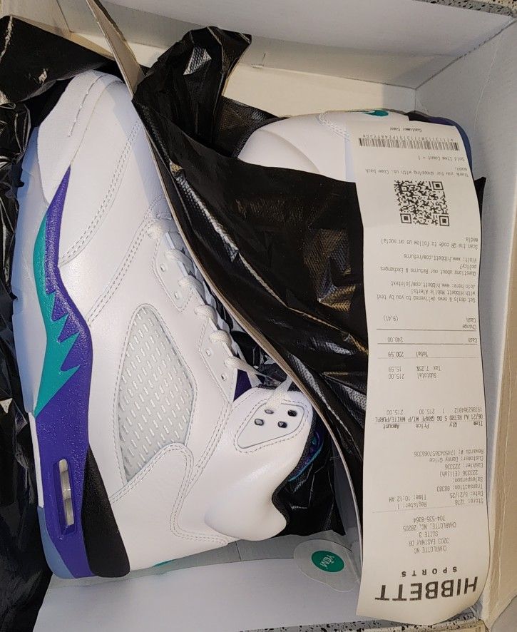 Air Jordan Retro 5 Grape Size 13 Men