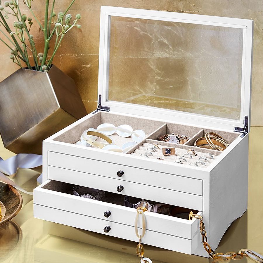 Pottery Barn McKenna Jewelry Box 新品未使用品 Mckenna Personalized Travel Jewelry Box - Large | Pottery Barn