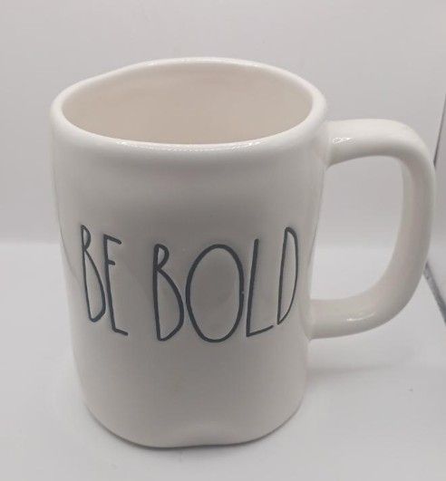 Rae Dunn Artisan Collection by Magenta "Be Bold" Mug, white, black letters