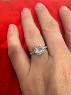 Real Moissanite 925 Sterling Silver Adjustable Ring For Women Square Round 1CT Brilliant Diamond