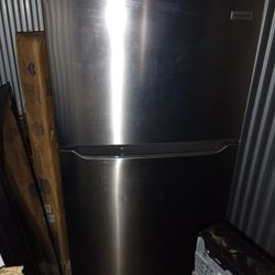 Stainless Steel Kitchen Set Over Stove Microwave, Refrigerator, Stove