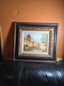 French VINTAGE Oil On Canvas Painting