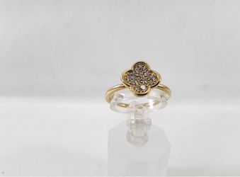 Mouawad Heidi Klum 18k Yellow Gold Pave Diamond Clover Ring - Size 7