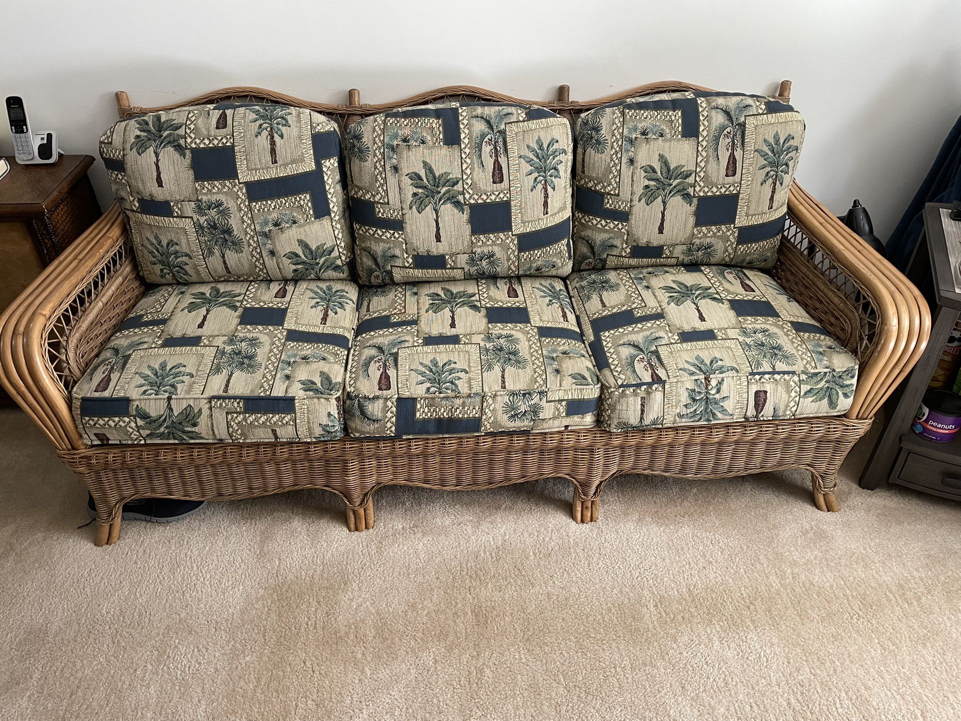 Braxton Culler Wicker Sofa / Couch